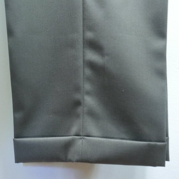 Ralph Lauren Mens Taupe Gray Wool Super 100s Dress Pants Pleated Cuffed 42x30 - Picture 14 of 16